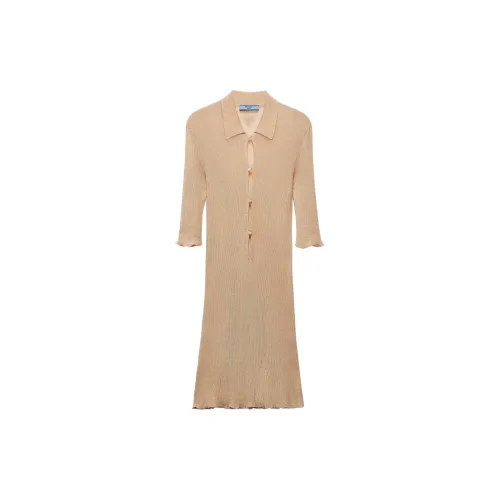 PRADA Short-Sleeved Knitted Mini Dress