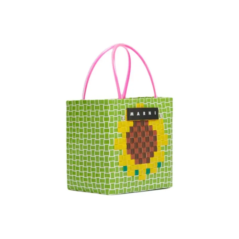 MARNI Plastic Tote Bag, Shopping Bag, Handbag Trumpets Women's Green-2