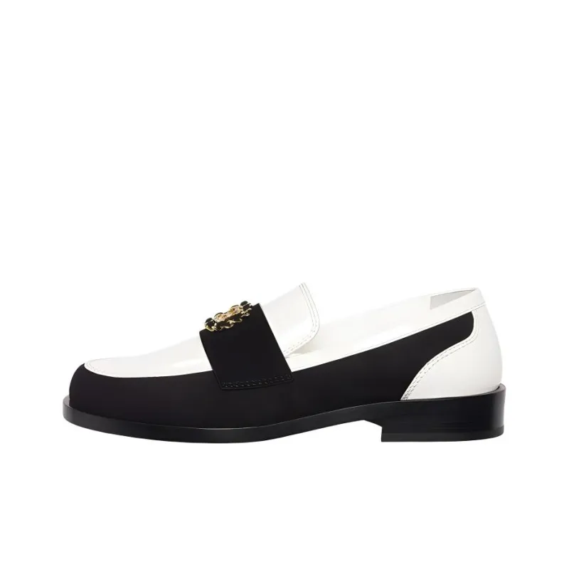 CHANEL Casual Single Shoes Women's Black White-0
