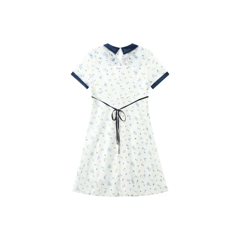 MRR&CO. Short Sleeved Dress Women's White-1