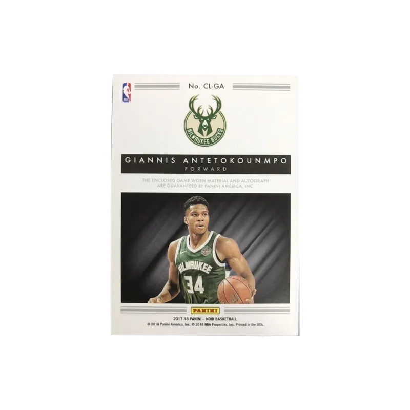 PANINI 2017 18 Noir Giannis Antetokounmpo Letter Bro 17/20 Small Window Patch Card Product Pass Sports Cards 1 Pc-1