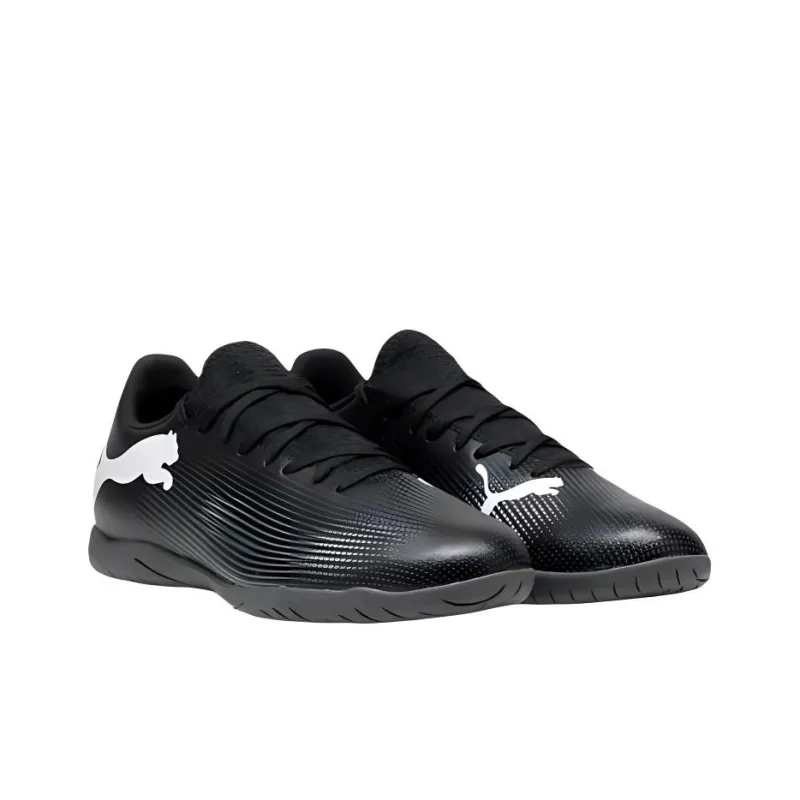 PUMA FUTURE 7 PLAY Anti Slip Wear Resistant Soccer Shoes Men's Black White-3