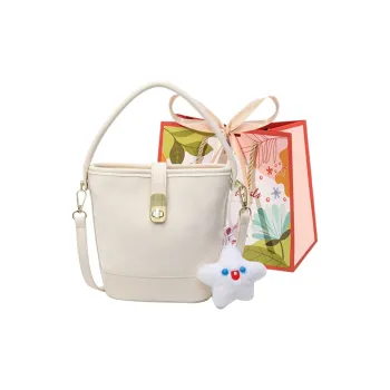 Cwatcun Flannelette Crossbody One Shoulder Handbag Regular Women's Ecru/Pink/Black/Khaki