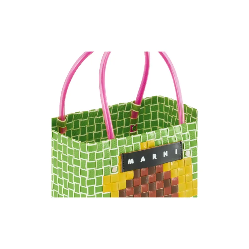 MARNI Plastic Tote Bag, Shopping Bag, Handbag Trumpets Women's Green-7