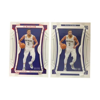 PANINI 2022 23 National Treasures CJ McCollum 85/99 Base+38/75 Base Player Card Condition Passed Sports Cards 2 Pcs