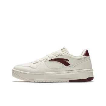 Anta Lightweight White Sneakers Height Increasing Lightweight Low Top Skateboard Shoes Women's Bright Red