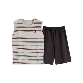 Qiao Ni Tong Pajama Set Men's Gray
