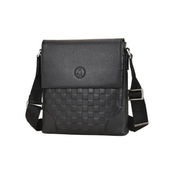Hush Puppies Cow Leather Crossbody Bag Shoulder Bag Men's Black