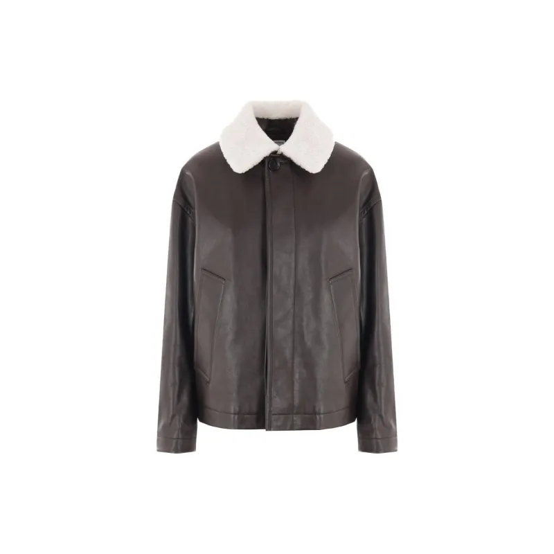 Bottega Veneta Long Sleeved Leather Jacket-1