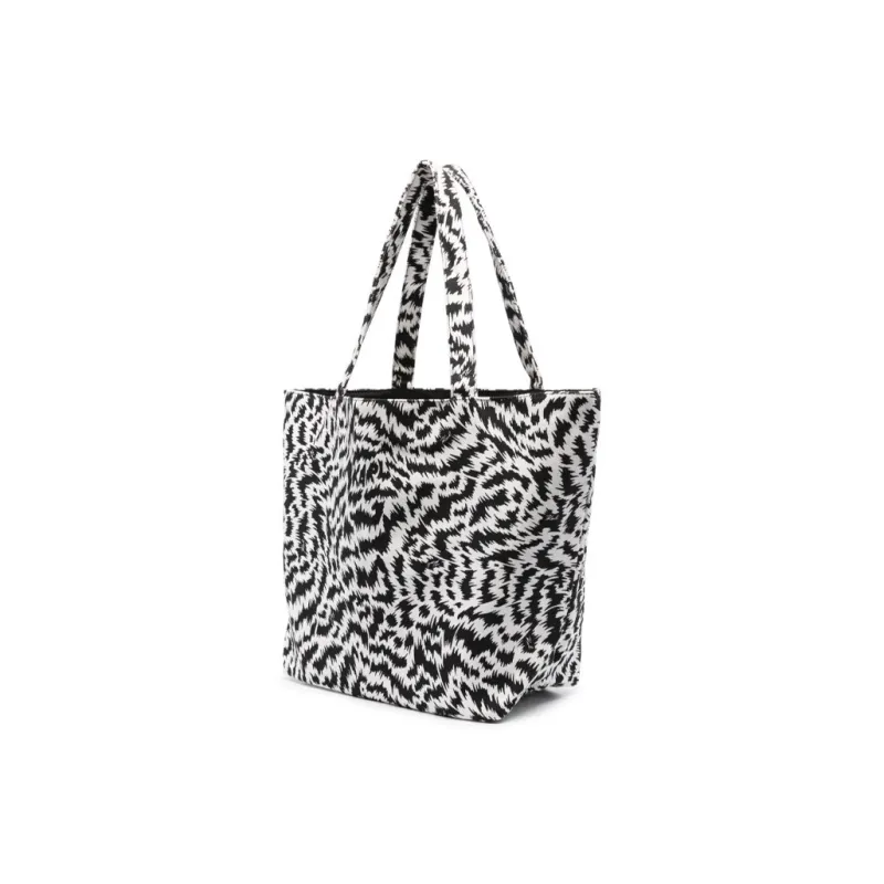 KARL LAGERFELD Canvas Canvas Bag Tote Bag Shopping Bag Handbag Women's Black Splicing White Splicing Orange-1