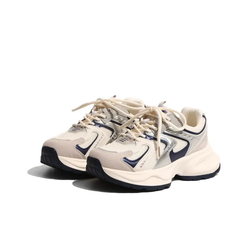 LXVB Slip-Resistant Breathable Low-Top Chunky Sneakers 5cm Women's-11