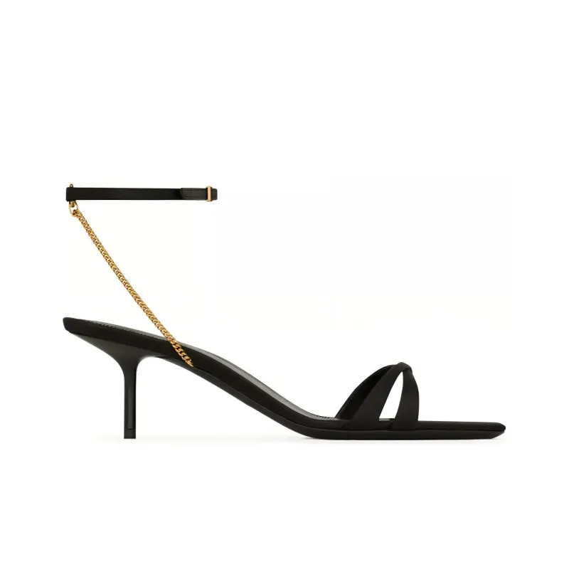 SAINT LAURENT One Strap Sandals 5.5cm Women's Black-1