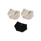 M1155-B Set-Ribbed Lace Trim-White+White+Black (3 Pack)