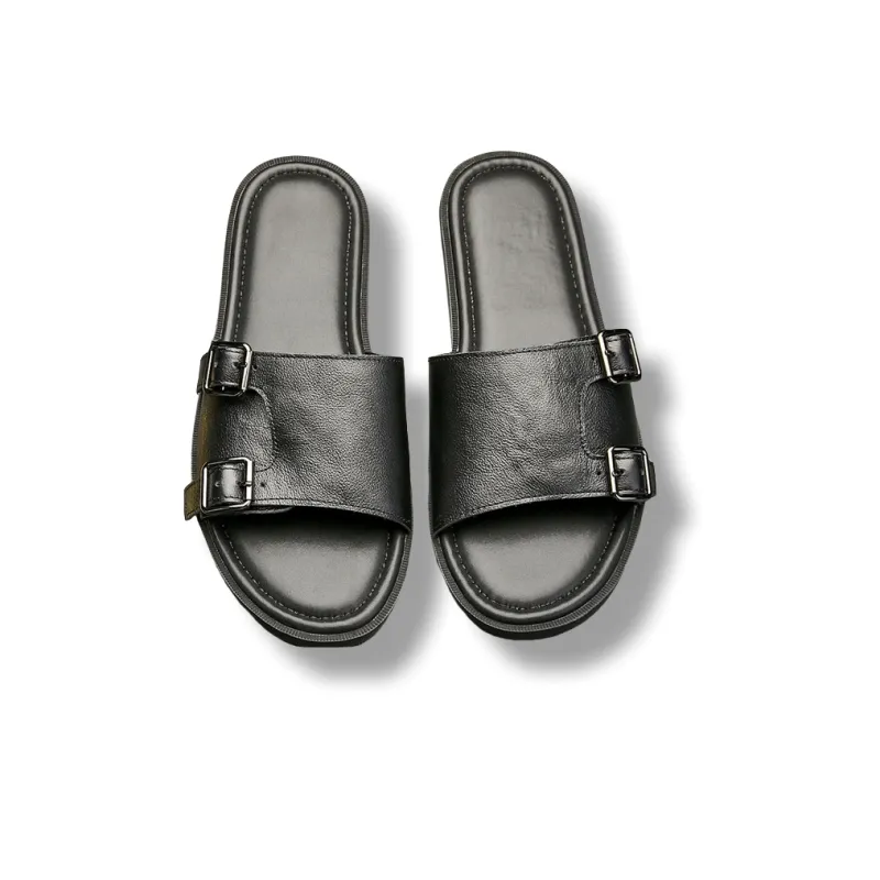 Brounvanm Slide Slippers Men Black/Brown-2