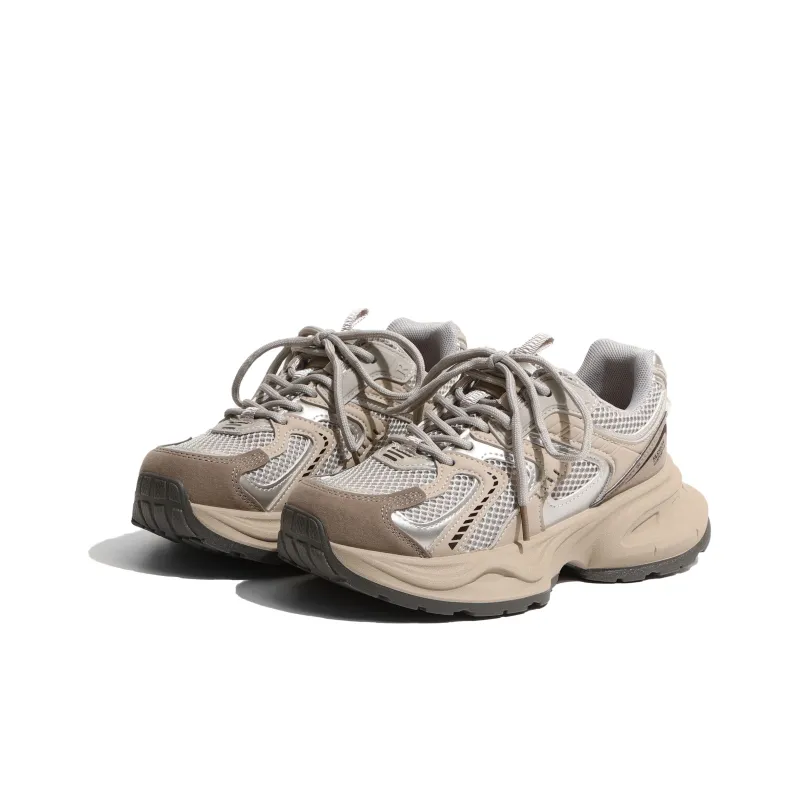LXVB Slip-Resistant Breathable Low-Top Chunky Sneakers 5cm Women's-2