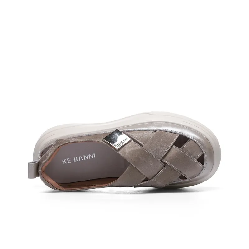 KEJIANNI Casual Shoes Women's White/Silver-13