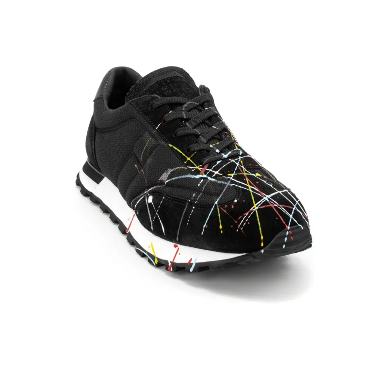 Maison Margiela Replica Paint Splatter Low Top Casual Shoes Men's Black-2