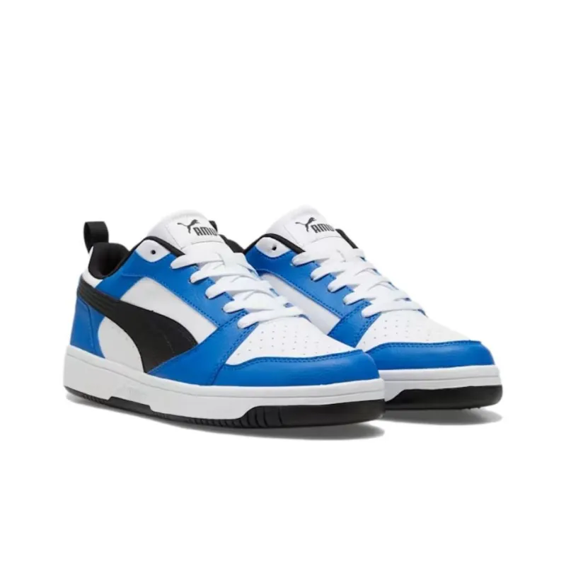 PUMA Rebound V6 Anti Slip Wear Resistant Low Top Casual Shoes Unisex White Blue-3