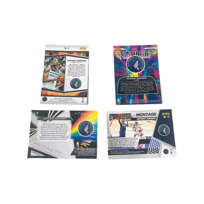 PANINI Anthony Edwards Timberwolves Refringence Teca Basketball Card Access Pass Sports Cards 4 Pcs-1