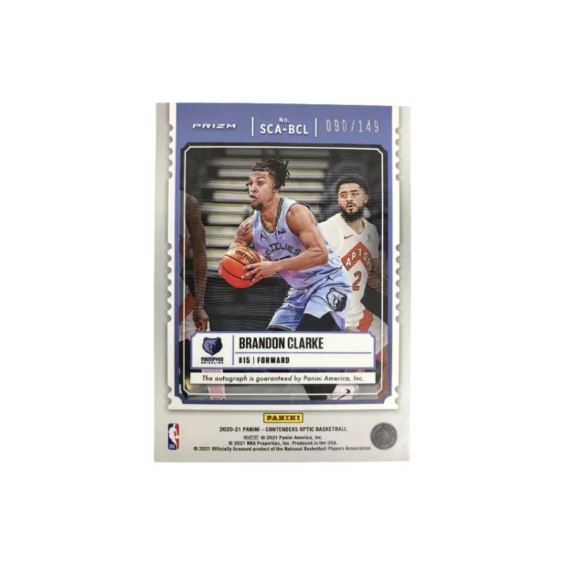 PANINI 2020 21 Grizzlies Brandon Clarke 149th Edition Autographed Star Card Product Access Sports Cards 1 Pc-1