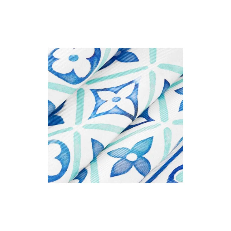 LOUIS VUITTON Silk Scarves Unisex Blue-2