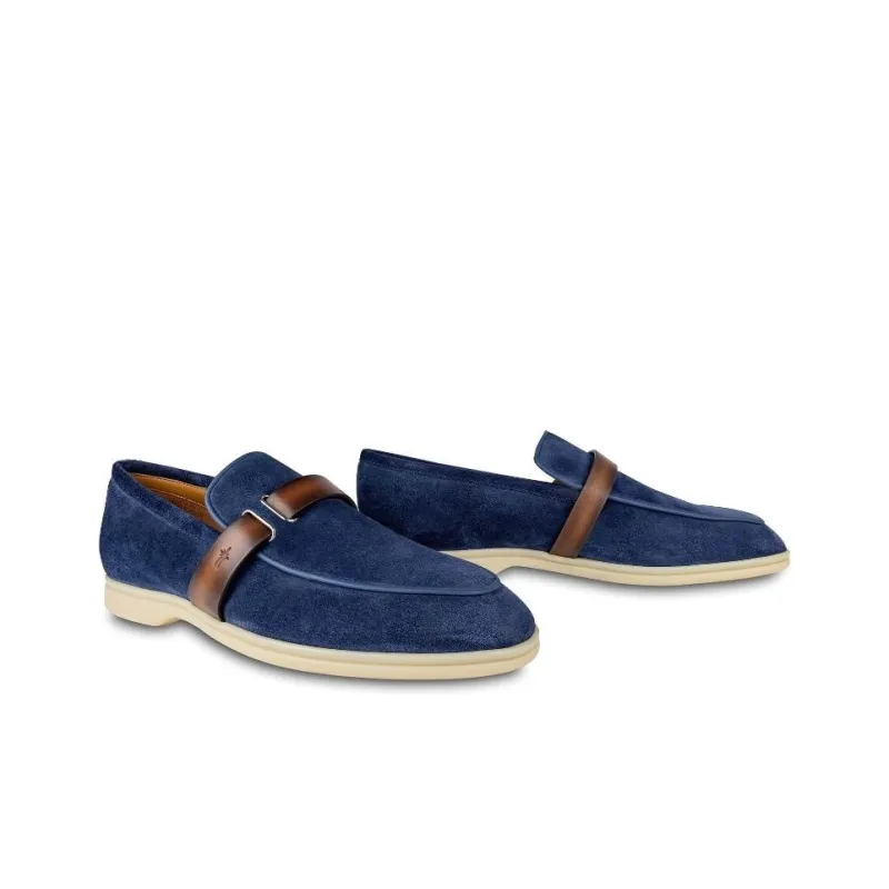 MAISON CORTHAY Portofino Loafers Men's Blue-2