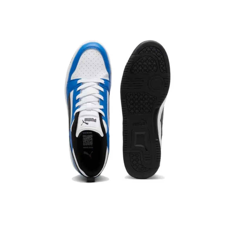 PUMA Rebound V6 Anti Slip Wear Resistant Low Top Casual Shoes Unisex White Blue-4