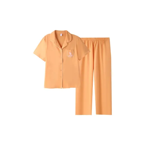 Fun Rabbit Pajama Set Women's Orange