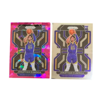 PANINI 2021 22 Warriors Jonathan Kuminga PRIZM Crush Ice RC Parallel+Base Card Pass Through Sports Cards 2 Pcs