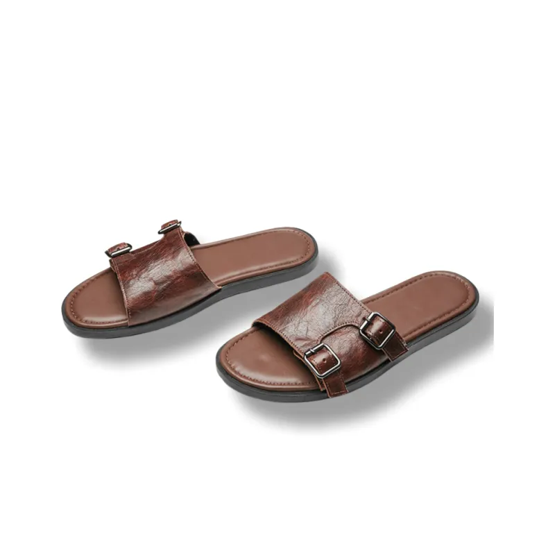 Brounvanm Slide Slippers Men Black/Brown-7