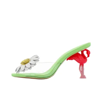 Sophia Webster Flo Flamingo Slip-Resistant Slide Slippers 8.5cm Women's Green