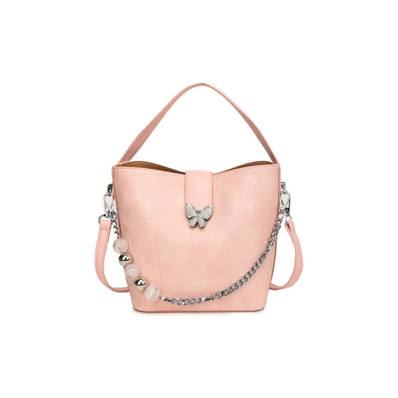 Versman PU Shoulder Bag Medium Size Women's Pink/White/Blue-0