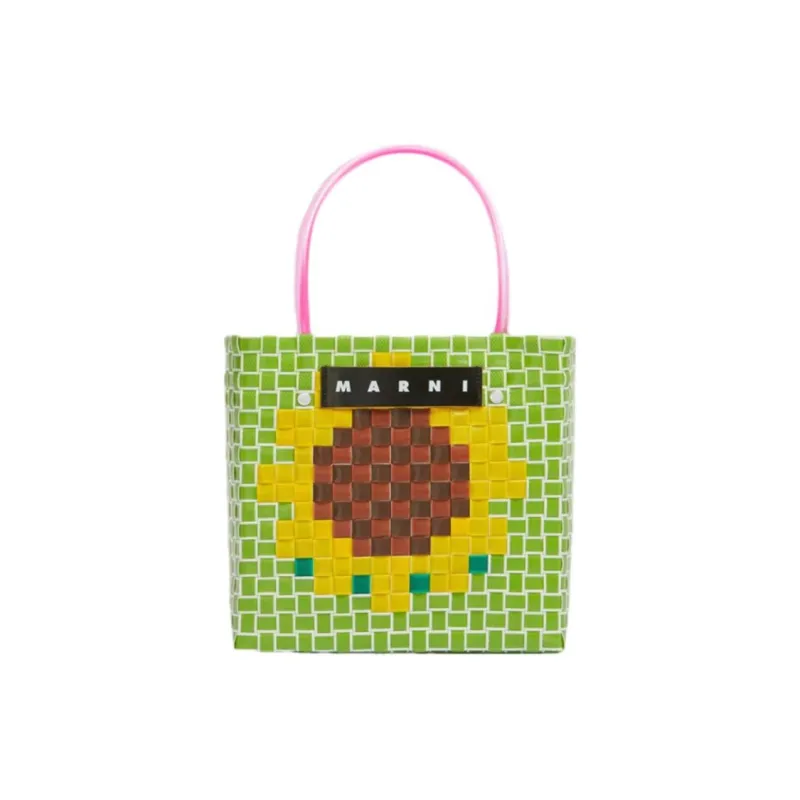 MARNI Plastic Tote Bag, Shopping Bag, Handbag Trumpets Women's Green-0