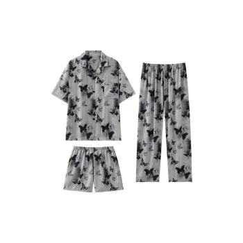 O'MESIK Pajama Set Women's Black Gray