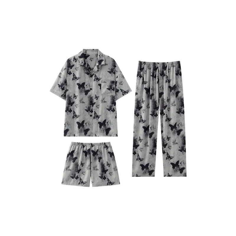 O'MESIK Pajama Set Women's Black Gray-0
