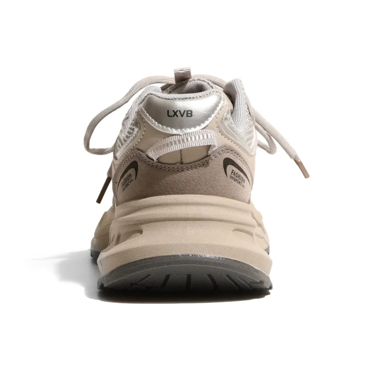 LXVB Slip-Resistant Breathable Low-Top Chunky Sneakers 5cm Women's-3