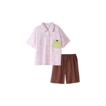 Fun Rabbit Pajama Set Women's Star Pink