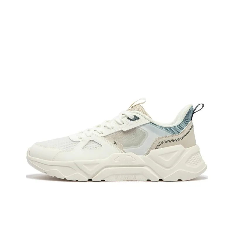 361° Wear Resistant Low Top Casual Shoes Men's White Beige Blue-0