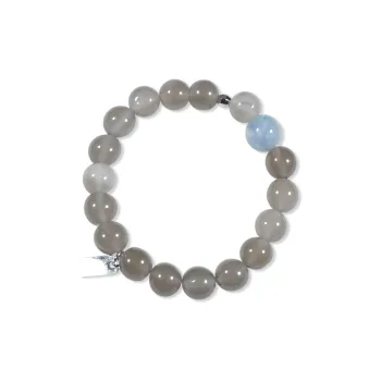 AWE Beads Gray Angel Niche Accessory Agate Crystal Beaded Bracelet Birthday Confession Bestie Gift Unisex