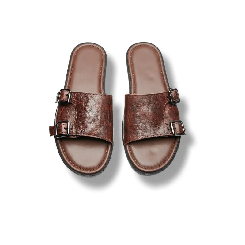 Brounvanm Slide Slippers Men Black/Brown-8