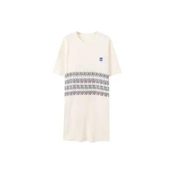 Close-fitting Areas Nightgown Women's Beige Yellow