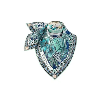 LOUIS VUITTON Silk Scarves Unisex Green