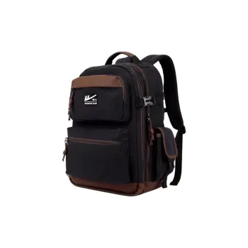Warrior Nylon Fabric Backpack Large Size Unisex Black/White