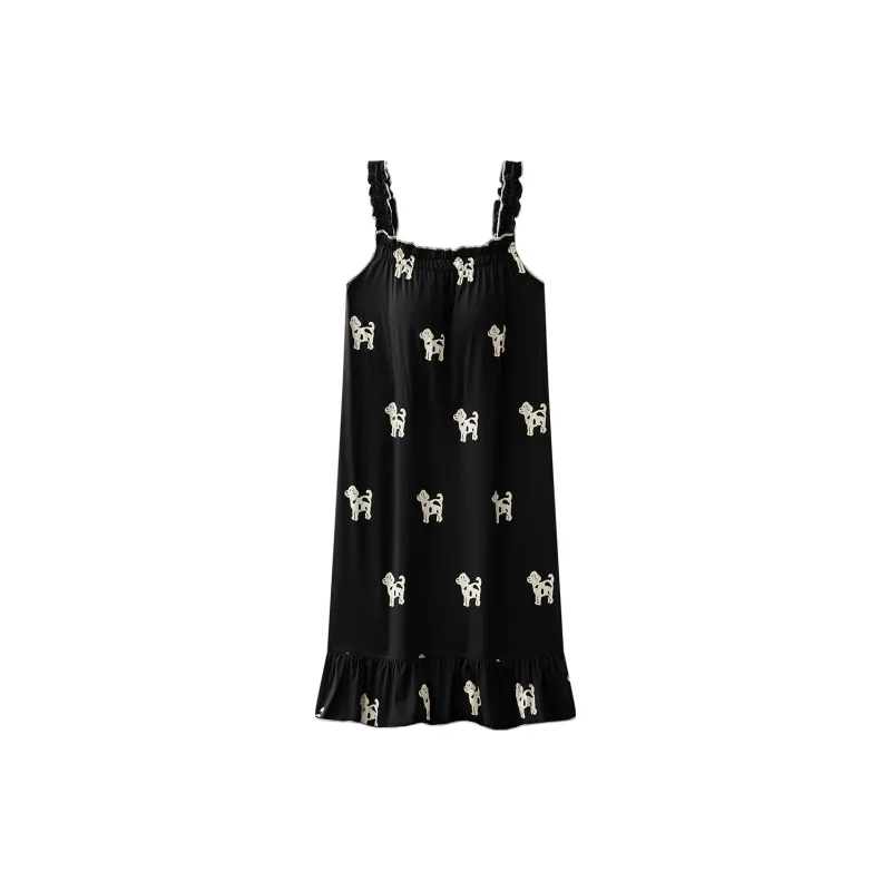 Gongdie Nightgown Women's Black-0