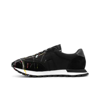 Maison Margiela Replica Paint Splatter Low Top Casual Shoes Men's Black