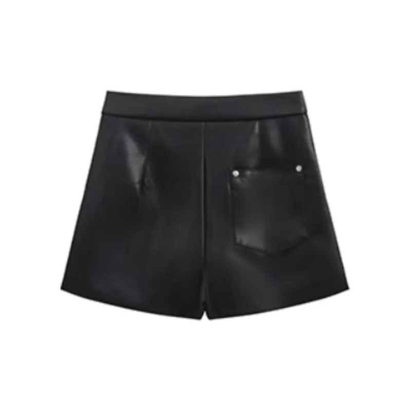 HUASJ Casual Shorts Women's Black-1