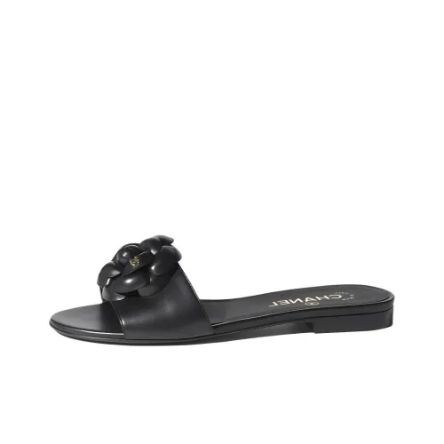 CHANEL Slide Slippers Women's Black