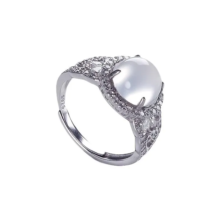 Artisan Lock Heart Jade Chalcedony Rings Unisex-0
