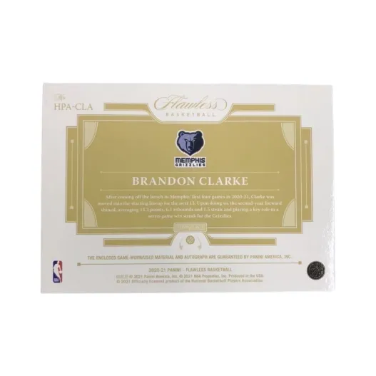 PANINI Brandon Clarke 2020 21 Portable Patch Signature 09/15 Card Star Player Card Product Access Sports Cards 1 Pc-1