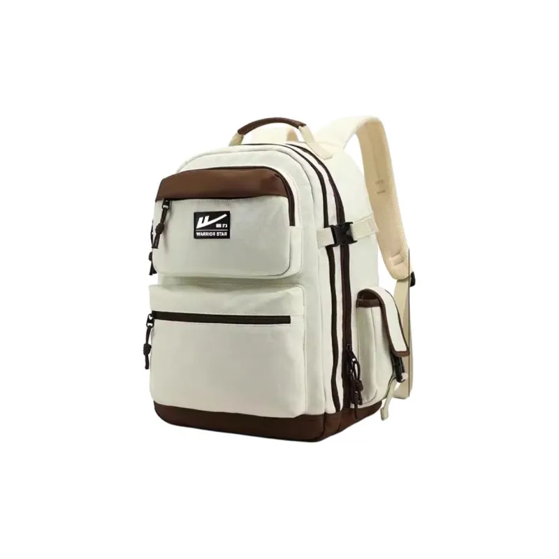 Warrior Nylon Fabric Backpack Tubas Unisex Black/White-6